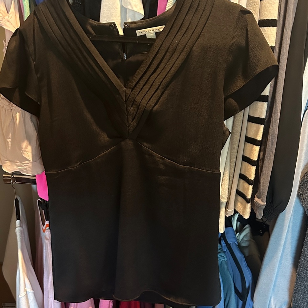 Banana Republic Black V-Neck Blouse